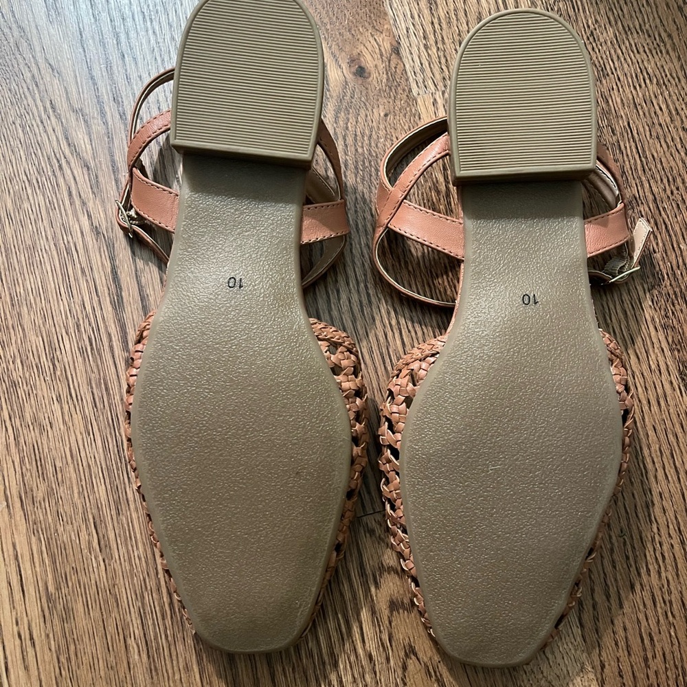 Crown Vintage Brown Woven Perla Flat Size 10 NWT - Picture 3 of 4